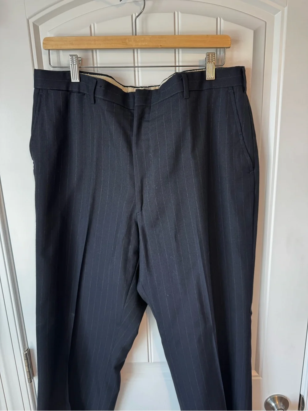 Vintage Men's Pinstripe Suit Jacket & Pants - Navy